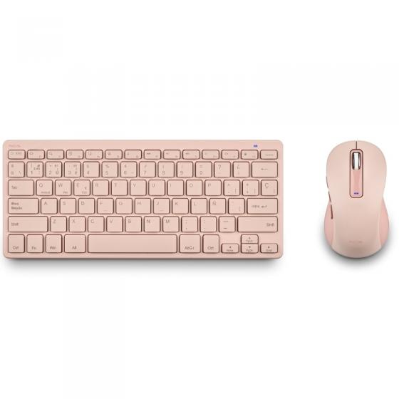 Teclado y Ratón Inalámbricos NGS Fantasy Kit/ Rosa/ Frances