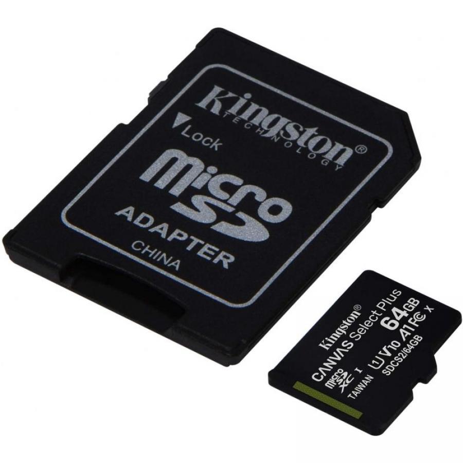 Tarjeta de Memoria Kingston CANVAS Select Plus 64GB microSD XC con Adaptador/ Clase 10/ 100MBs - Imagen 2