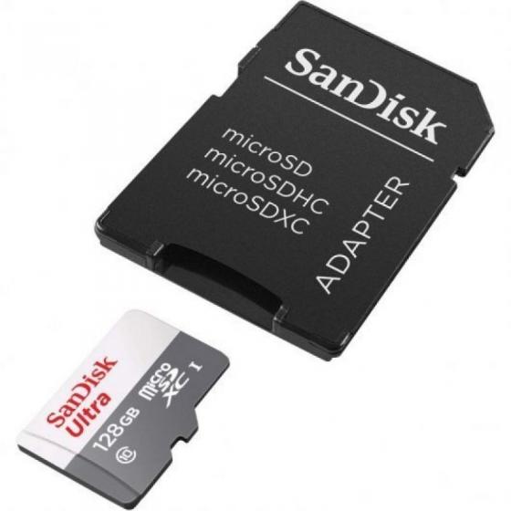 Tarjeta de Memoria SanDisk Ultra 128GB microSD XC con Adaptador Clase 10 80MB/s