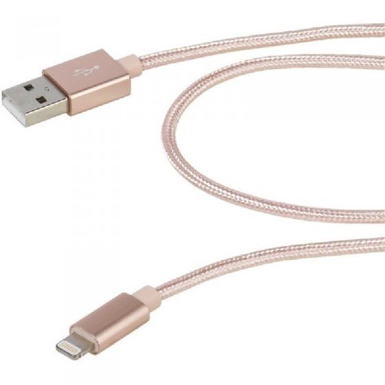 Cable USB 2.0 Lightning Vivanco 38309/ USB Macho - Lightning Macho/ 2.5m/ Rosa