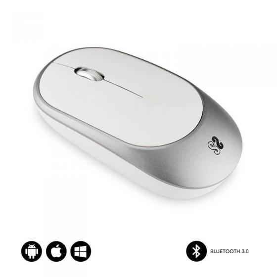 Ratón Inalámbrico por Bluetooth Subblim Smart/ Hasta 1600 DPI/ Blanco y Plata - Imagen 1