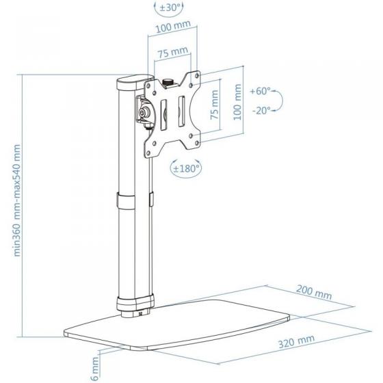 Soporte para Monitor TooQ DB1127TN-B/ hasta 6kg - Imagen 5