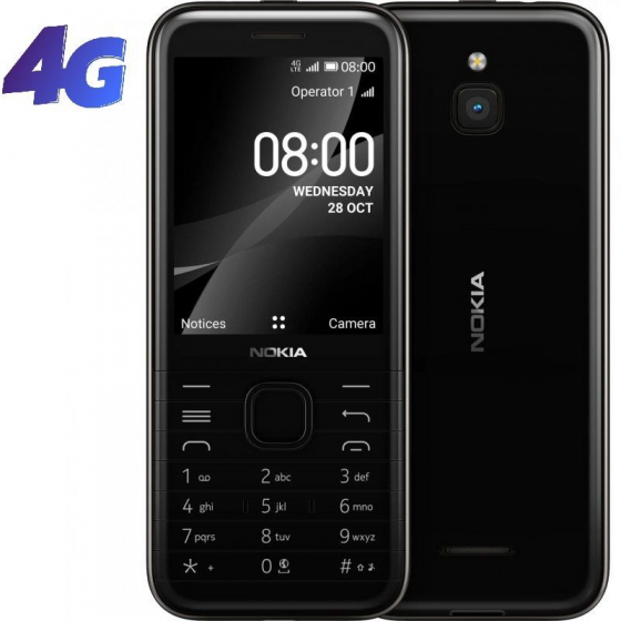 Teléfono Móvil Nokia 8000/ Negro