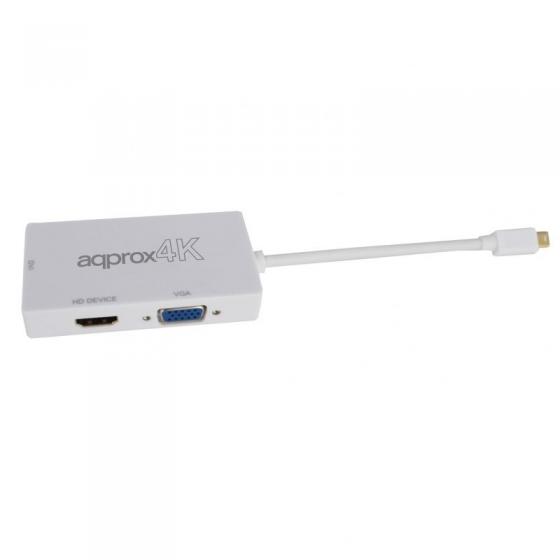 ADAPTADOR APPROX APPC37 DE DISPLAYPORT A VGA / DVI / HDMI - RESOLUCIÓN MAX. 4K - PLUG AND PLAY - Imagen 1