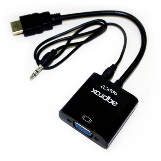 ADAPTADOR APPROX HDMI A VGA V2 - DEFINICIÓN HASTA 1200P - COMPATIBLE HDMI 1.3A- AUDIO JACK 3.5MM + 3.5MM AUDIO