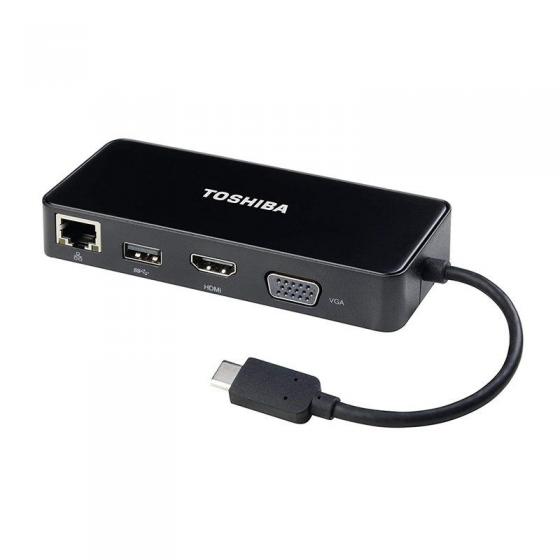 ADAPTADOR DE VIAJE TOSHIBA PA5272U-2PRP - USB TIPO-C A HDMI / VGA / USB 3.1 / LAN GIGABIT - Imagen 1
