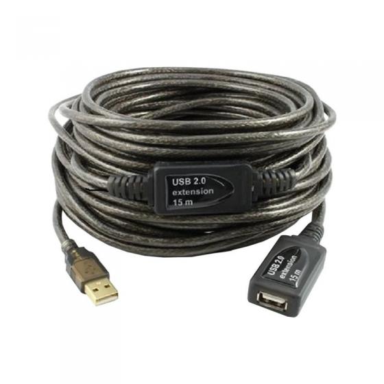 ALARGADOR USB ALFA NETWORK AUSBC-15M - CONECTORES MACHO-HEMBRA - PLUG AND PLAY - USB2.0 - 15 METROS - Imagen 1