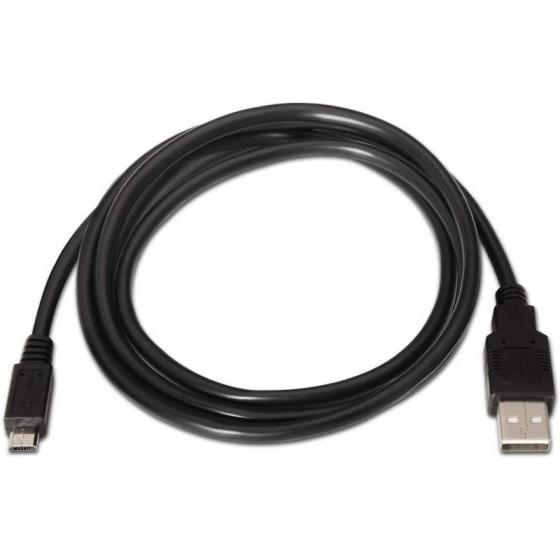 Cable USB 2.0 Aisens A101-0028/ USB Macho - MicroUSB Macho/ 1.8m/ Negro