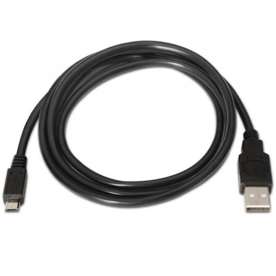 Cable USB 2.0 Aisens A101-0029/ USB Macho - MicroUSB Macho/ 3m/ Negro
