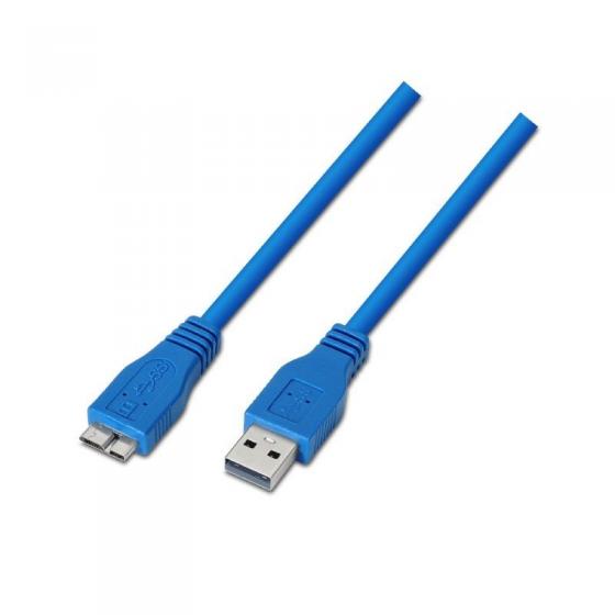 Cable USB 3.0 Aisens A105-0047/ USB Macho - MicroUSB Macho/ 1m/ Azul - Imagen 1