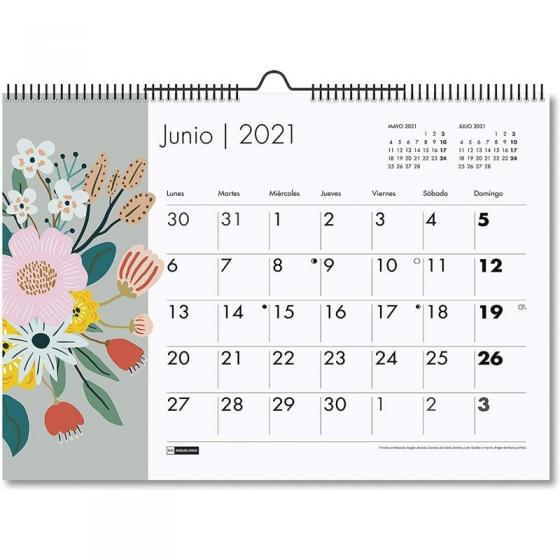Calendario Anual 2021 A3 Pared Miquel Rius Imágenes Flores