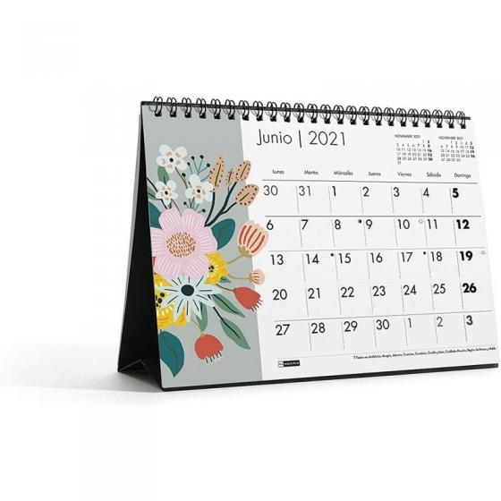Calendario Anual 2021 A5 Sobremesa Miquel Rius Imágenes Flores