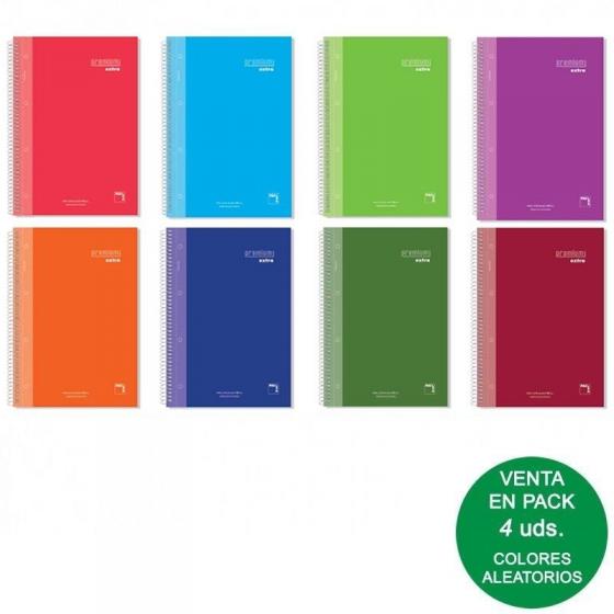 Cuaderno con Espiral Rayado Sam Premium/ A5/ 120 Hojas/ 4 unidades/ Colores Surtidos - Imagen 1