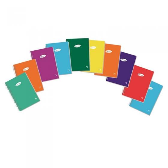 Cuaderno con Espiral Rayado Sam PAC16433/ 8 x 100 x 160mm/ 80 Hojas/ 10 unidades/ Colores Surtidos - Imagen 1