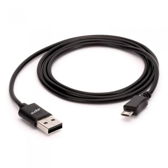 CABLE USB A MICROUSB APPROX APPC38 - CONECTORES MACHO/MACHO - 1M - NEGRO - Imagen 1