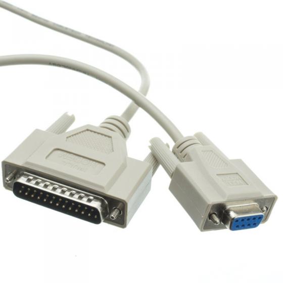 CABLE SERIE RS232 DK234W - CONECTORES DB9 HEMBRA/DB25 MACHO - 1.5M - Imagen 1