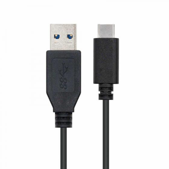 CABLE USB 3.1 NANOCABLE 10.01.4001 - CONECTORES USB TIPO-C/M-A/M - 3A - 1M - NEGRO