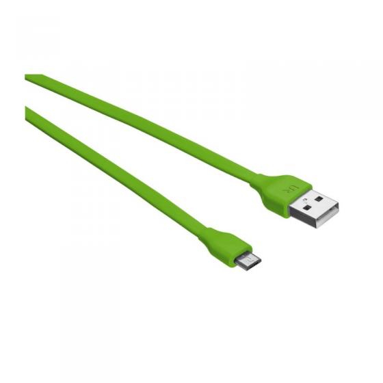 CABLE USB URBAN REVOLT A MICRO USB - PLANO - 1 METRO - VERDE - Imagen 1