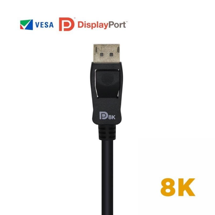 Cable Displayport 1.4 8K Aisens A149-0430/ Displayport Macho - Displayport Macho/ 0.5m/ Certificado/ Negro - Imagen 3