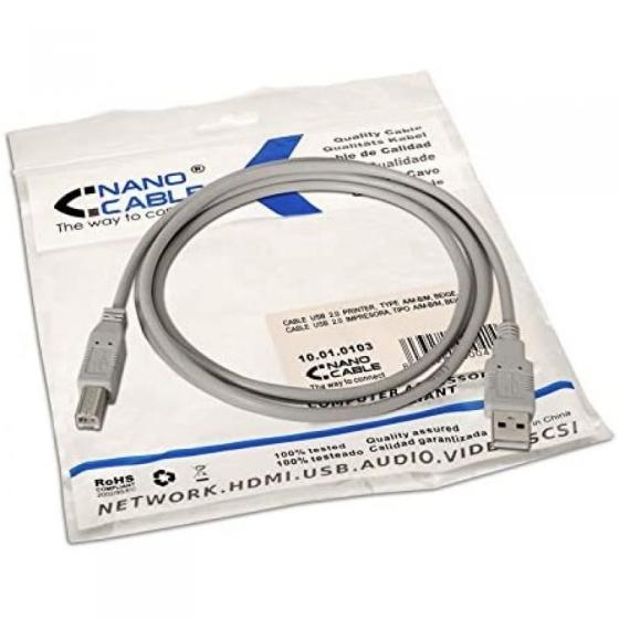 Cable USB 2.0 Impresora Nanocable 10.01.0105/ USB Macho - USB Macho/ 4.5m/ Beige - Imagen 5