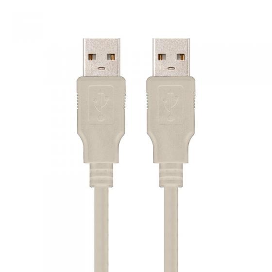 Cable USB 2.0 Nanocable 10.01.0303/ USB Macho - USB Macho/ 2m/ Beige - Imagen 1