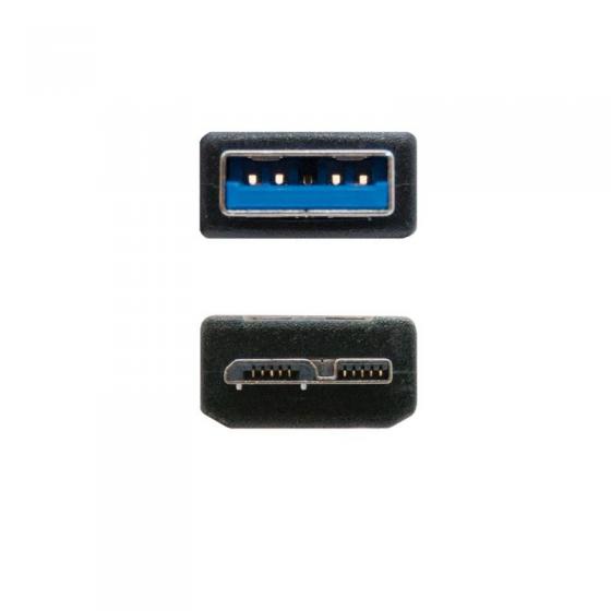 Cable USB 3.0 Nanocable 10.01.1101-BK/ USB Macho - MicroUSB Macho/ 1m/ Negro