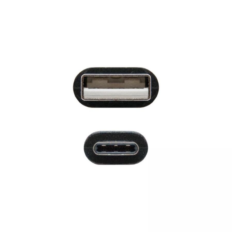 Cable USB 2.0 Nanocable 10.01.2102/ USB Tipo-C Macho - USB Macho/ 2m/ Negro - Imagen 3