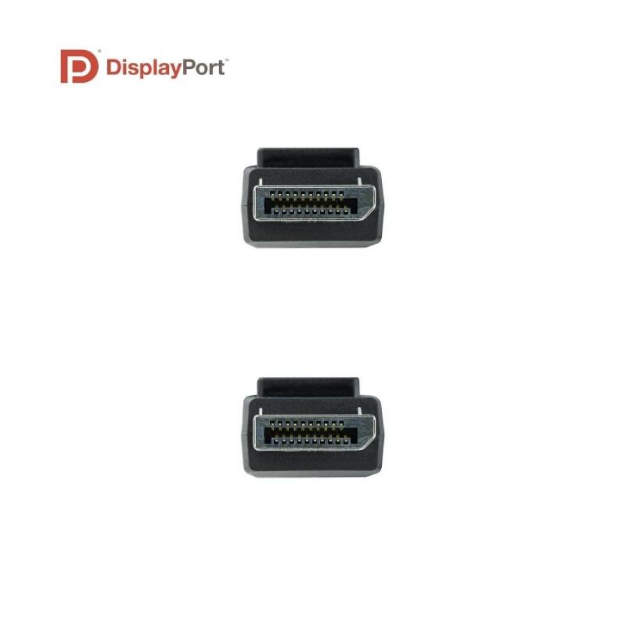 Cable Displayport 1.4 8K Nanocable 10.15.2502/ Displayport Macho - Displayport Macho/ 2m/ Certificado/ Negro - Imagen 3