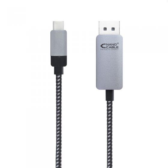 Cable Conversor Nanocable 10.15.5002/ USB Tipo-C Macho - Displayport Macho/ 1.8m/ Negro - Imagen 1