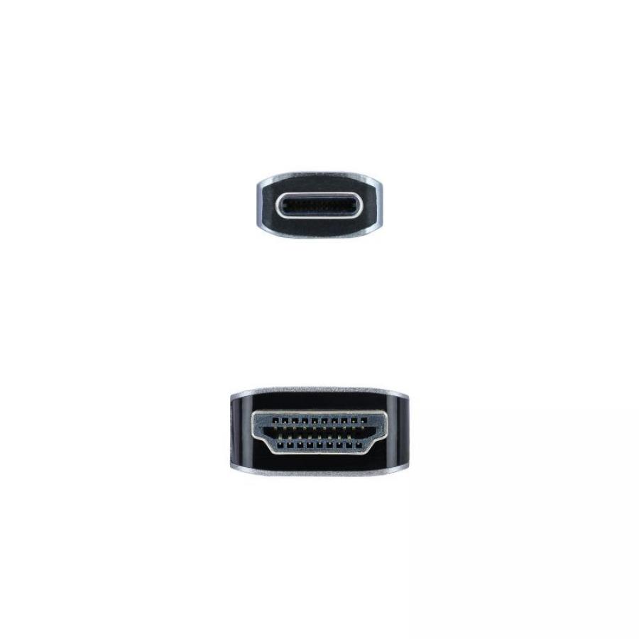 Cable Conversor Nanocable 10.15.5102/ USB Tipo-C Macho - HDMI Macho/ 1.8m/ Negro - Imagen 3