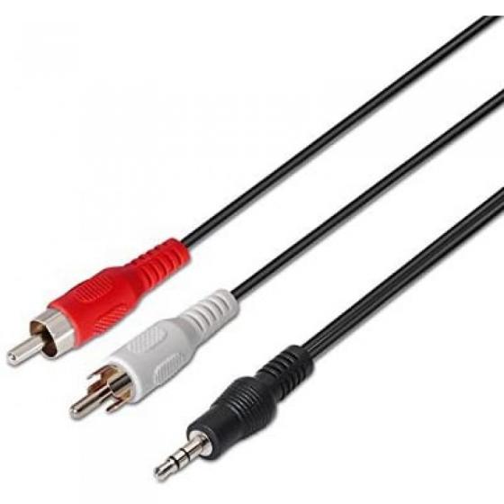 Cable Estéreo Nanocable 10.24.0300/ Jack 3.5 Macho - 2x RCA Macho/ 30cm/ Negro