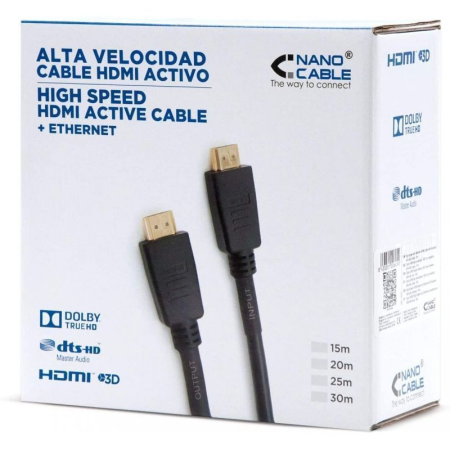 Cable HDMI 1.4 Nanocable 10.15.1815/ HDMI Macho - HDMI Macho/ 15m/ Negro - Imagen 4