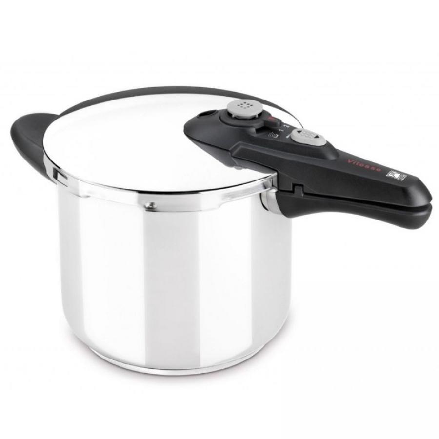 OLLA A PRESIÓN VITESSE BRA A185104 - Ø24CM - 9L - ACERO INOXIDABLE 18/10 - MANGO DE TIJERA - ASAS DE BAQUELITA TERMO RESISTENTE 