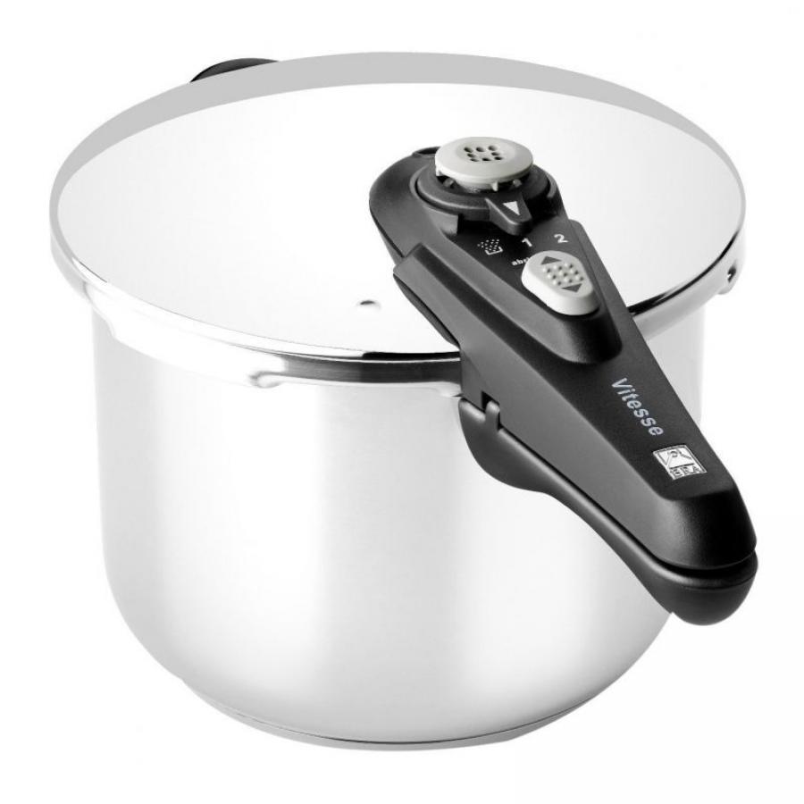 OLLA A PRESIÓN VITESSE BRA A185104 - Ø24CM - 9L - ACERO INOXIDABLE 18/10 - MANGO DE TIJERA - ASAS DE BAQUELITA TERMO RESISTENTE 