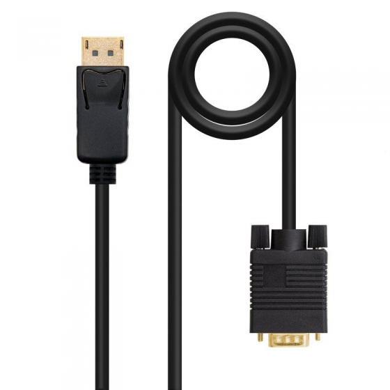 Cable Conversor Nanocable 10.15.4401/ Displayport Macho - VGA Macho/ 1m/ Negro