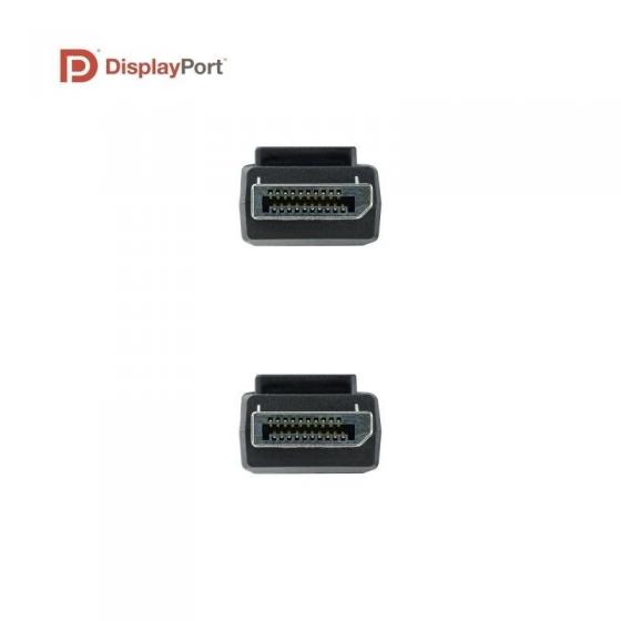 Cable Displayport 1.4 8K Nanocable 10.15.2500/ Displayport Macho - Displayport Macho/ 0.5m/ Certificado/ Negro