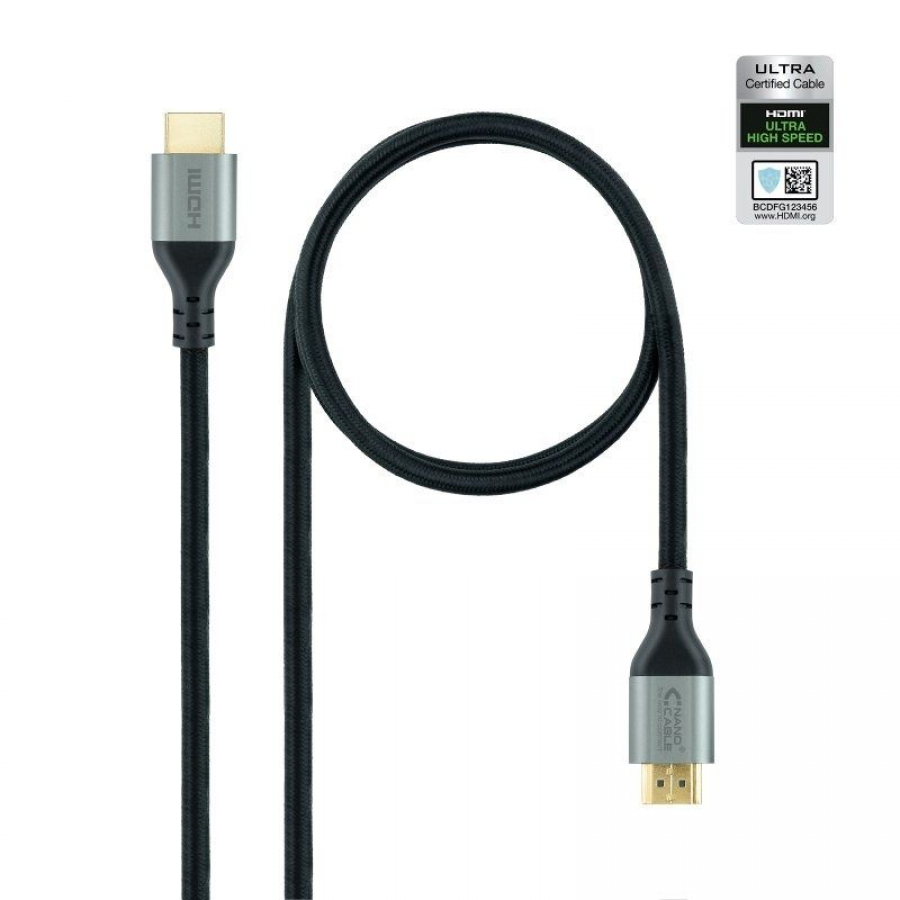 Cable HDMI 2.1 8K Nanocable 10.15.8102/ HDMI Macho - HDMI Macho/ 2m/ Certificado/ Negro - Imagen 2