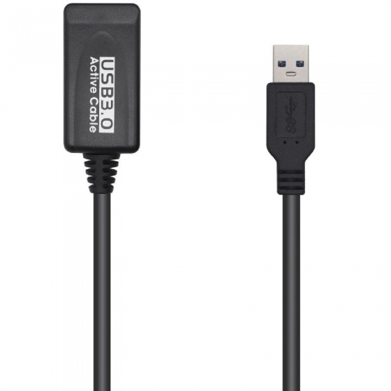 Cable Alargador USB 3.0 Aisens A105-0525 USB Macho - USB Hembra 5m Negro