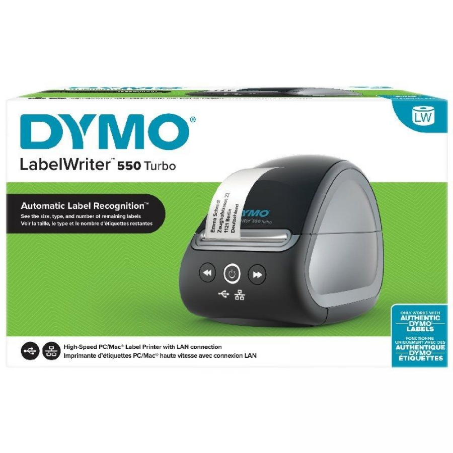 Impresora de Etiquetas Dymo LabelWriter 550 Turbo/ Térmica/ USB/ Negra - Imagen 2