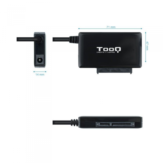 Adaptador para Discos Duros 2.5'/3.5' TooQ TQHDA-02C/ USB Tipo-C Macho - SATA