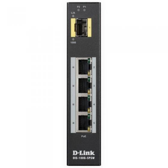 Switch D-Link DIS-100G-5PSW 5 Puertos/ RJ-45 Gigabit 10/100/1000 PoE SFP