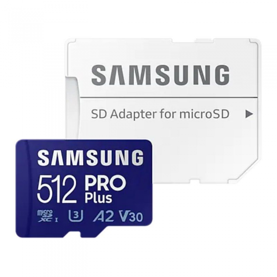 Tarjeta de Memoria Samsung PRO Plus 2021 512GB microSD XC/ Clase 10/ 160MBs
