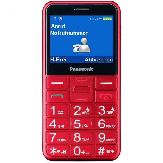 Teléfono Móvil Panasonic KX-TU155EXRN para Personas Mayores/ Rojo