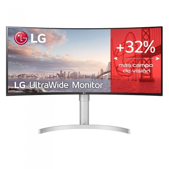 Monitor Profesional Ultrapanorámico Curvo LG 35WN75C-W 35'/ WQHD/ Multimedia/ Blanco - Imagen 1