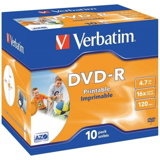 DVD-R Verbatim Imprimible 16X Caja-10uds