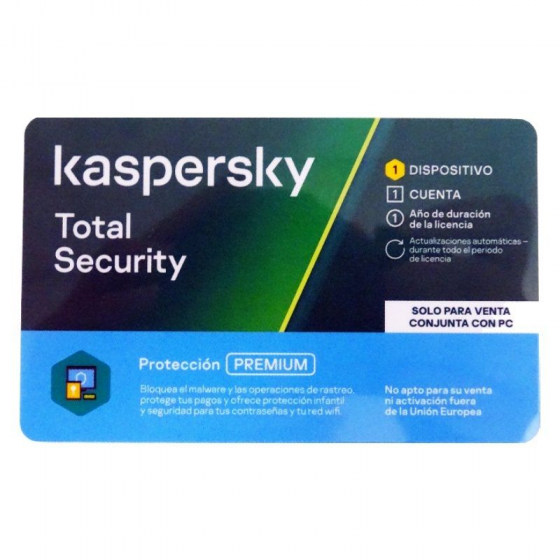 Antivirus Kaspersky Total Security 2021/ 1 Dispositivo/ 1 Año venta con pc/ Formato Tarjeta - Imagen 1