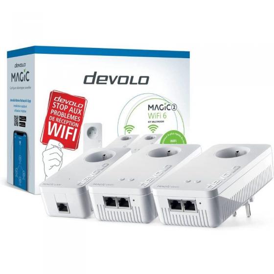 Adaptador Powerline Devolo Magic 2 WiFi 6 Mesh Multiroom Kit 2400Mbps Alcance 500m Pack de 3