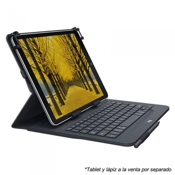 Funda con Teclado Logitech Universal Folio para Tablets 10'/ Negra - Imagen 1