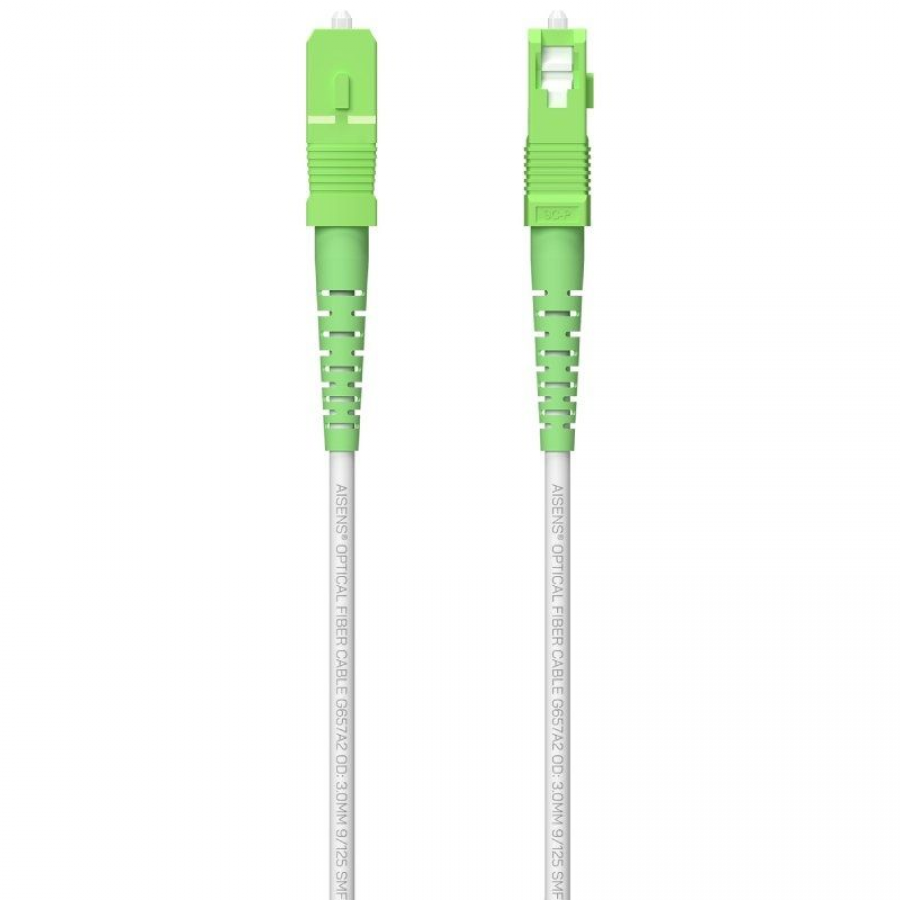 Cable de Fibra Óptica G657A2 3.0 9/125 SMF Aisens A152-0616/ LSZH/ 80m/ Blanco