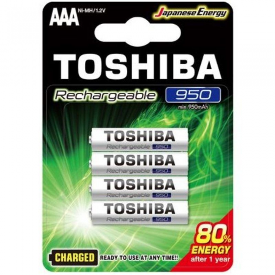 Pack de 4 Pilas Toshiba R03RT950/ 1.2V/ Recargables